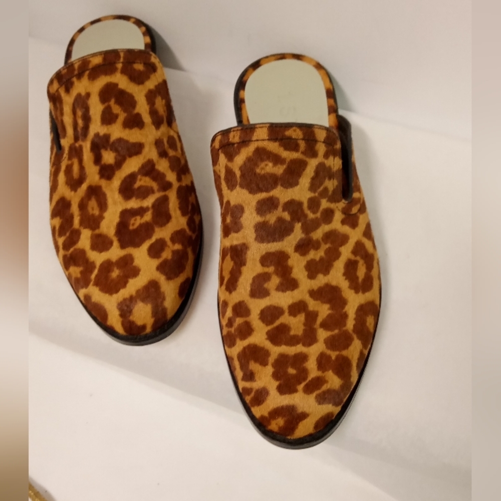 1.State Cheetah Slides Slip on size 5.5 Real Cow hair fur